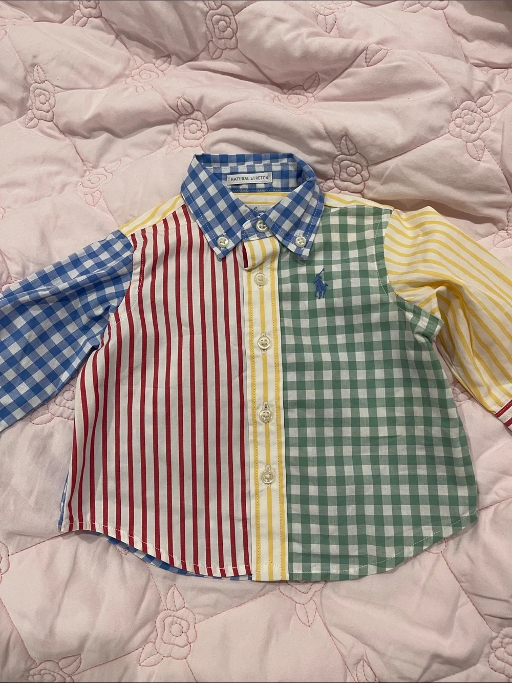 Ralph Lauren Multi-Color Patchwork Button-Down Shirt for Kids
